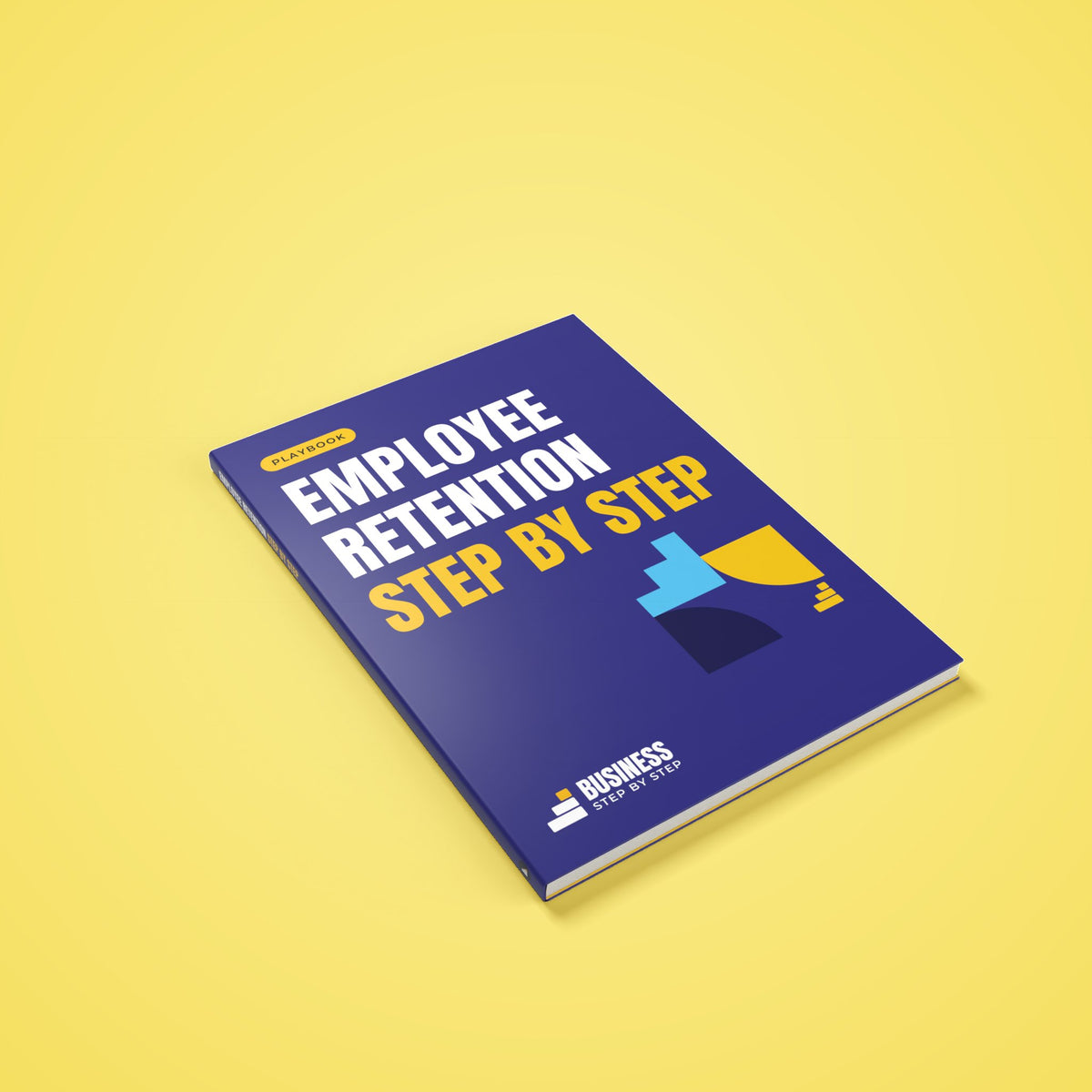 Employee Retention Playbook, Step by Step – 3D cover of the PDF playbook