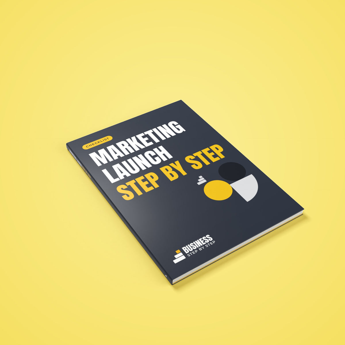 Marketing Launch Checklist, Step by Step – 3D cover of the PDF checklist