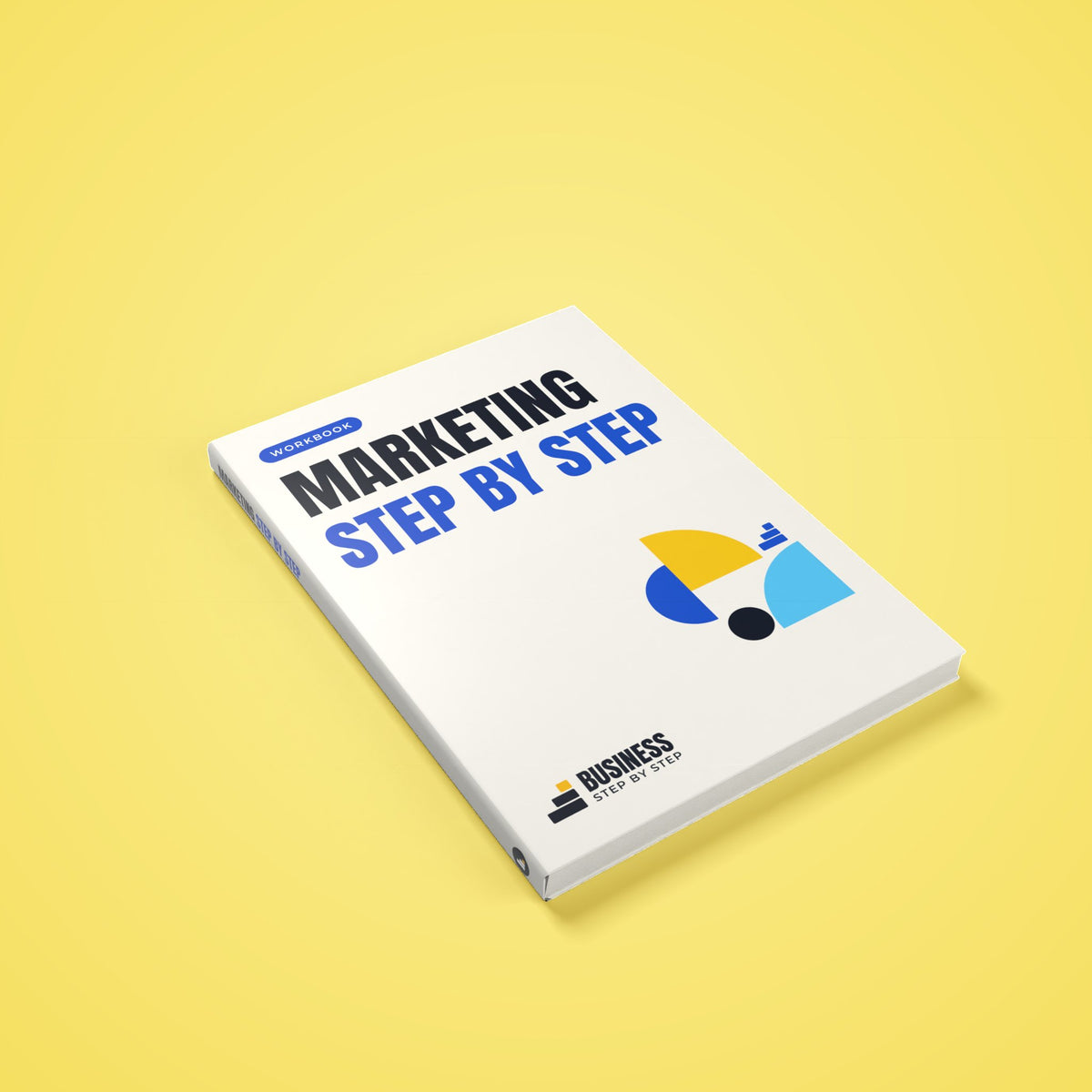 Marketing Workbook, Step by Step – 3D cover of the PDF workbook