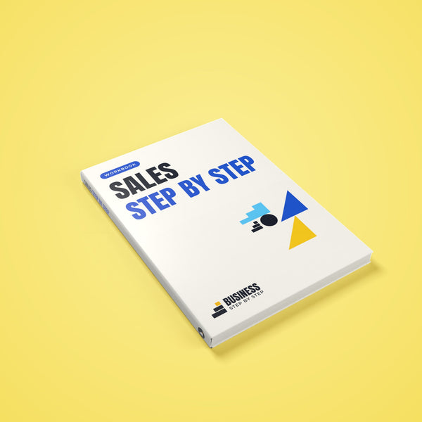 Sales Workbook, Step by Step – 3D cover of the PDF workbook